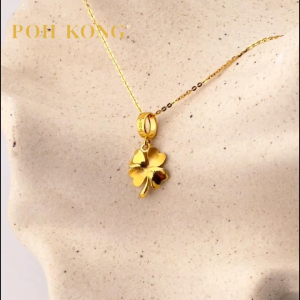 POH KONG 916/22K Gold Tranz Nature Golden Clover Pendant