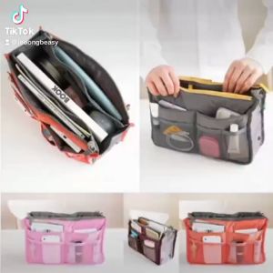 Wholesale Double Zipper Bag Travel Organizer Insert Bag Women Makeup Cosmetic Bag Cheap Female Tote