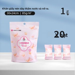 Grace | Khăn Lau Mặt Dùng Một Lần Nén 20 cái