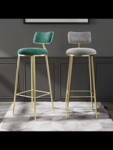 เก้าอี้บาร์ เก้าอี้ทรงสูง เก้าอี้บาร์ทรงสูง เก้าอี้สูง การออกแบบเบาะหุ้มเบาะ รับน้ำหนักได้ 130KG นั่งสูง75cm