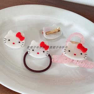 Thickened Acetate Board Cat Head Series Duckbill Clip Hair Grab Cute Cat Butterfly Knot Fashionable Hair Accessories Pins