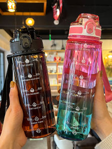 Large Capacity Sport Water Bottle Plastic Cups Portable for Students Going to School Men Women Style Beverage Containers