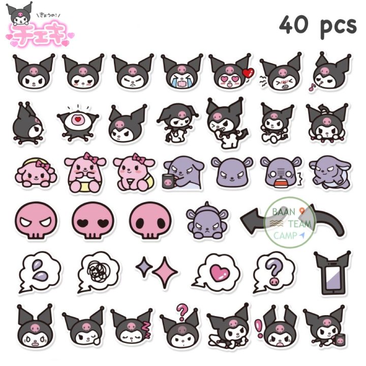 สติ๊กเกอร์ Kuromi 206 คุโรมิ 40ชิ้น ซานริโอ้ Sanrio มายเม มาย เมโลดี้