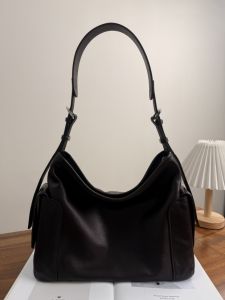 Mei Dai Zi Star Plant Tanned Cowhide Leather Hobo Commuter Single Shoulder Bag Simple Genuine Leather Large Capacity Underarm Bag