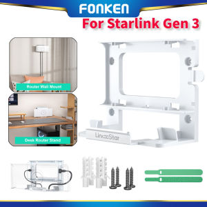 FONKEN Starlink Router Mount Brackets ABS Starlink Mounting Kit Accessories Wall Mount Desk Mount for Starlink Gen 3