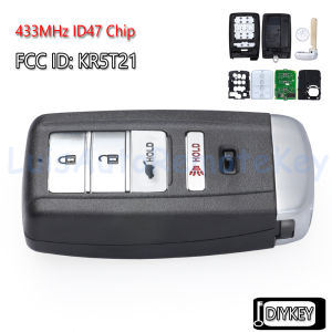 4 Buttons Smart Remote Car Key Fob 315MHz / 433MHz ID47 Chip for Acura RDX 2016-2021 MDX 2014-2020 FCC ID: KR5V1X KR5T21