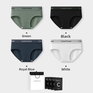 CarbinKoneer | CarbinKoneer Ladies Cotton Underwear Breathable Sporty Mid-Waist Triangle Shorts Anti-Bacterial Comfortable Womens Panties