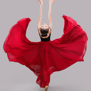 Elegant Classic Dance Costume for Women with 720 Degree Wide Skirt Polyester Material for 18-25 Birthday Party Performances