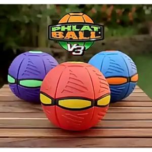 LED Light Flying Flat Throw Disc Saucer Deformation Football Toy | LED Light Bounce Saucer Deformation Football Outdoor Sports Ball Toy