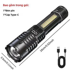 Đèn Pin LED 9980000000LM Đèn Pin USB Có Thể Sạc Lại 30000mAh Với Màn Hình Hiển Thị Năng Lượng Kỹ Thuật Số Chống Nước 8000M Để Cắm Trại Đi Bộ Đường Dài
