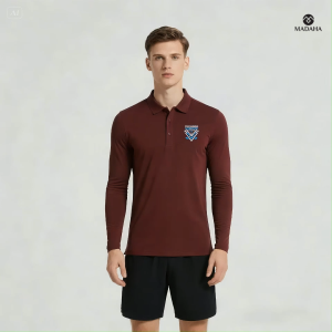 Madaha Polo shirt Dry Fit Kaos Kerah Lengan Panjang Jersey Olahraga Taekwondo Bushido Figther