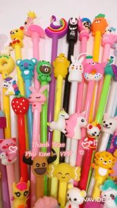 100 cây bút mực đầu thú 3D dễ thương (mix khoảng 30-50 mẫu). Mẫu ngẫu nhiên