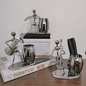 Tempat Pen Pena Pulpen Pensil Alat Tulis Kantor Pen Holder Ornament Dekorasi Meja Besi Logam Iron Metal Stationery Organizer