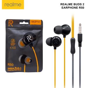 HEADSET REALME R50 BUDS 2 PLUS STEREO BASS / EARPHONE HANDSFREE SUPER BASS COCOK UNTUK SEMUA JENIS HANDPHONE