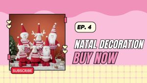 Boneka Plush Natal Halus Berdiri Merah 35cm Pajangan Dekorasi Santa Kado Natal