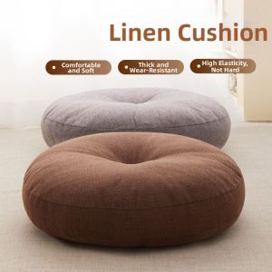 MEISITEKEKE | Cotton and Hemp Japanese Style Thick Round Cushion for Relaxing and Meditation