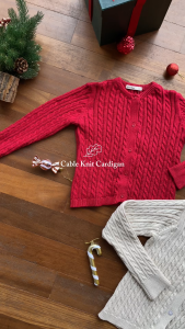 LEWIS EMMA - Cable Knit Cardigan (6 Bulan-14 Tahun) Cardigan Lengan Panjang Anak Perempuan