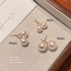 Joy Brand 925 Silver Needle Imitation Natural Freshwater Pearl Earrings Strong Light White Color Simple Style Womens Jewelry