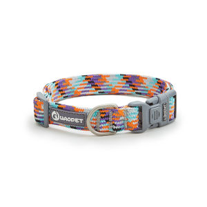 Mojioo Pet Adjustable Collar Multi-colored Braided Nylon Reflective Flat Rope Stylish Elegant Strong Suitable for medium and large breeds dogs