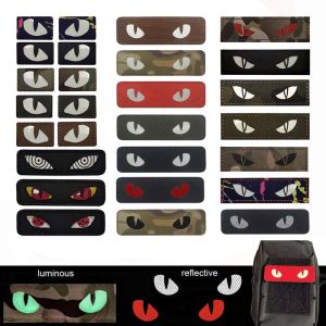 Cat Tiger EyesEvil Eye Badge Clothes Patches with Hook and Loop Glow In DarkMilitary Tactical Badges Sticker For HatBackpack
