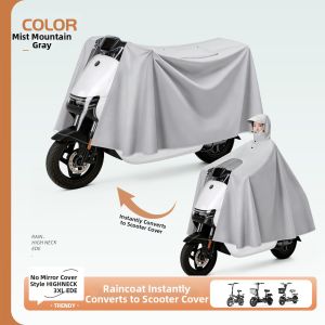 QUANYAN | Rainproof Raincoat for Adults E-bike Motorbike Battery Long