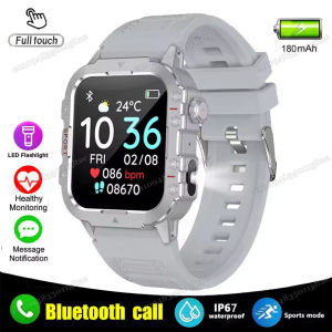 New Military Smart Watch Men IP68 5ATM Outdoor Sports Fitness Tracker Health Monitoring 1.81Inch Bluetooth Calls Smartwatch HT30