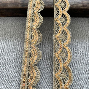 2m/6.56ft each Pack embroidery lace sequin trims curtain dress accessory handmade DIY craft hat bag sewing fashion decorations