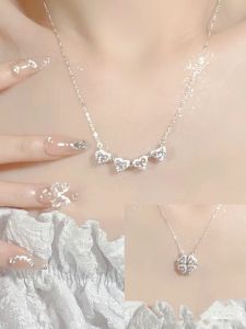 Cherias Kaltn Original Design Silver Necklace for Women Heart Shaped Pendant Clavicle Chain Pure Silver Jewelry Gift