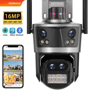 Camera An Ninh ICsee 8K 16MP Với Bốn Ống Kính Zoom 8X WiFi Không Dây Camera Giám Sát Ngoài Trời Tự Động Theo Dõi Bảo Vệ Nhà Cửa