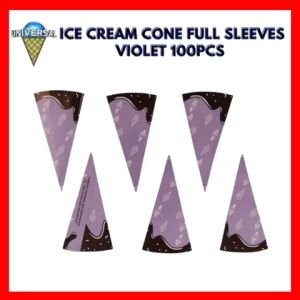 UNIAPA ICE CREAM CONE FULL SLEEVES VIOLET 100 PIECES with print or design