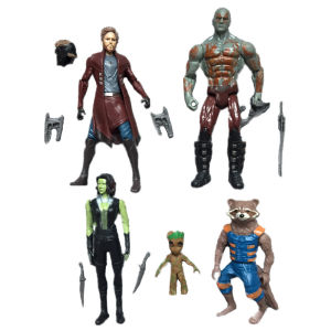 5Pcs/set Movie Guardians of the Galaxy Rocket Figura Star-Lord Groot Raccoon Avengers Figurine Doll Collection Model Toys Kids Gift