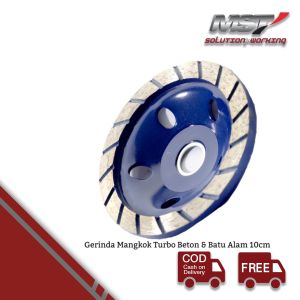 MST Mata Gerinda Mangkok Turbo 4\"-100mm / Blue Turbo Diamond Cup Wheel