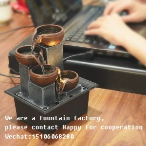 Tabletop Fountain Ornaments humidifier Home Gardening Decoration Rockery Water Fountain Crafts Gifts Desktop Decoration Creative Decorations Christmas gifts