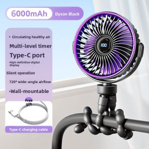 MONLEYTA | Portable Leafless Baby Stroller Fan Quiet Design Child Companion Food Blowing Small Fan Hand Protection For Infants