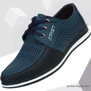 TIANZHENTONGXIU | Summer Lightweight Mens Breathable Oxford Shoes Round Toe Lace-up