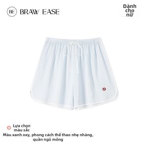 Quần short ngủ nữ BE làm bằng vải lụa băng mặc ngoài trời dáng lửng thoải mái