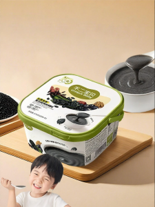 BUERBAOBAI | Nutritious Children Black Sesame Walnut Yam Coix Meal Porridge