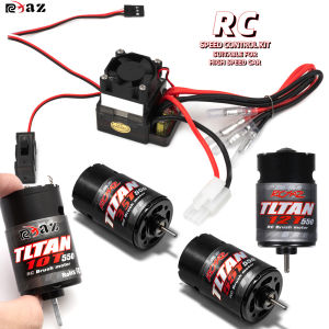 RCXAZ RC 550 Brushed Motor 10T-55T 320A High Voltage Brushed ESC for 1/10 RC Car Boat Traxxas HPI Axial Short Truck Crawler
