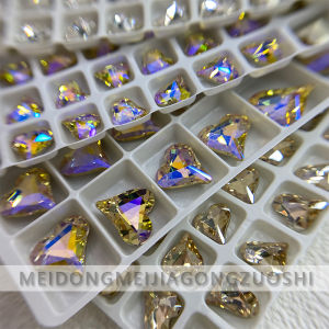 Nail Beauty Products Super Flash Heart Diamond Crooked Heart Diamond Peach Heart Rhinestone Pointed Bottom Heart Nail Ornament