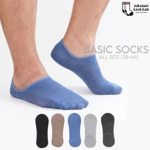 Kaos Kaki Pria Wanita Pendek Hidden Socks Katun Polos
