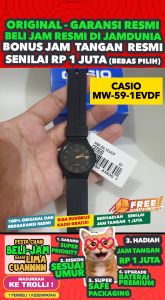 CASIO ORIGINAL - CASIO MW-59-1E - MEN - Black - Strap Resin - Jam dunia JD17ST # Jam Tangan Pria Cowok Anti Air Digital Analog + CASIO MW 59 1E MW-59 59 MW59 $ WR5 STR KC7 HT7 DUP72