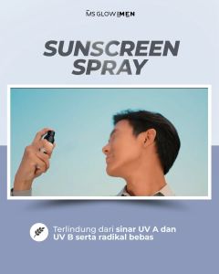 Sunscreen Spray Ms Glow Men dengan SPF 45 PA++ Melindungi Wajah dari Sinar UV Pencerah Wajah Glowing Sunscreen Wajah untuk Pria Melembabkan Wajah Penghilang Jerawat dan Bekas Jerawat Penghilang Bopeng Penghilang Flek Hitam Ms Glow For Men Sunscreen Spray