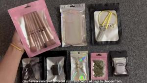 Pink Resealable Ziplock Bags Packaging Pouch For Jewelry Phone Case Lash Display Clear Window Foil Smell Proof Storage Organizer