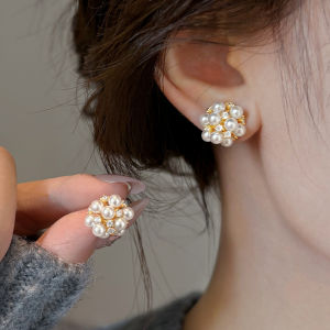 Pianist | Micro Pave Diamond Pearl Earrings S925 Sterling Silver