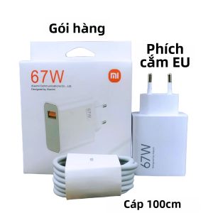 Sạc Nhanh Xiaomi 67W Chính Hãng Kèm Cáp USB Type C Dành Cho Redmi Note 14/13 Pro Mi 13 Lite K60 K60E K50 - Bộ Chuyển Đổi Đã Được Chứng Nhận