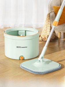 Automatic Self-Wringing Broom Holder Lazy Mop Bucket for Home Cleaning Stainless Steel Pole Ultrafine Fiber Mop Head Tile And Wood Floor