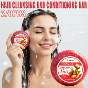 hoegoa | Solid Shampoo Bar For All Hair Types Castor Oil Shea Butter Moisturizing Frizz Control Split Ends Repair Friendly Hair Care 60g