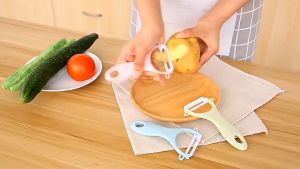 [Datz] Ceramic Fruit Vegetable Peeler Stainless Steel 削皮刀 Pisau Pengupas Buah - KW71