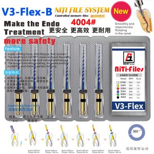 6Pcs Blue Endodontic Rotary Files 04Taper 31/25mm Nickel Titanium Dental Root Canal Endo Instrument for Dentistry