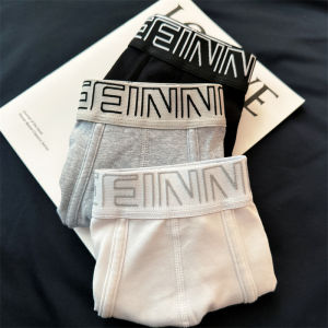 ผู้ชาย ผ้าฝ้าย กางเกงบ็อกเซอร์ ระบายอากาศได้ดี บาง สไตล์สปอร์ต บริสุทธิ์ สีขาว กางเกงใน ชุดชั้นในสบาย U-Design สําหรับชายหนุ่ม 3-Pack